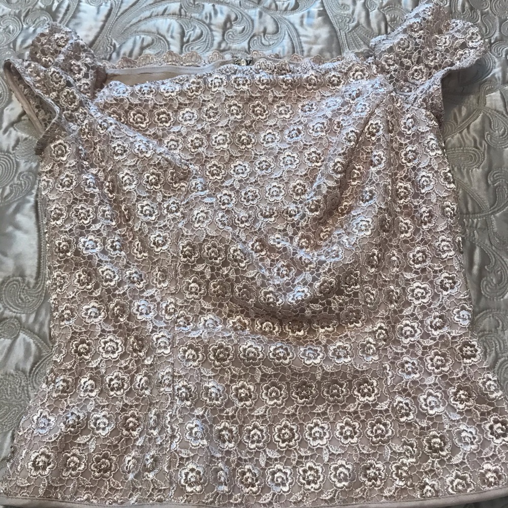 new JS Collections Pink Lacy top size 6